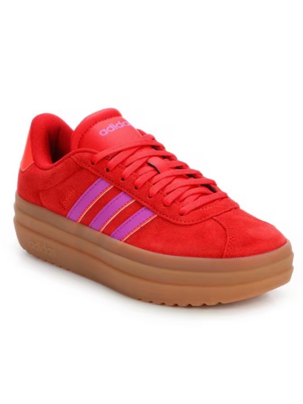 Adidas VL Court 3.0 Bold Platform Sneakers Red / Pink / Gum Women’s - Picture 2 of 14